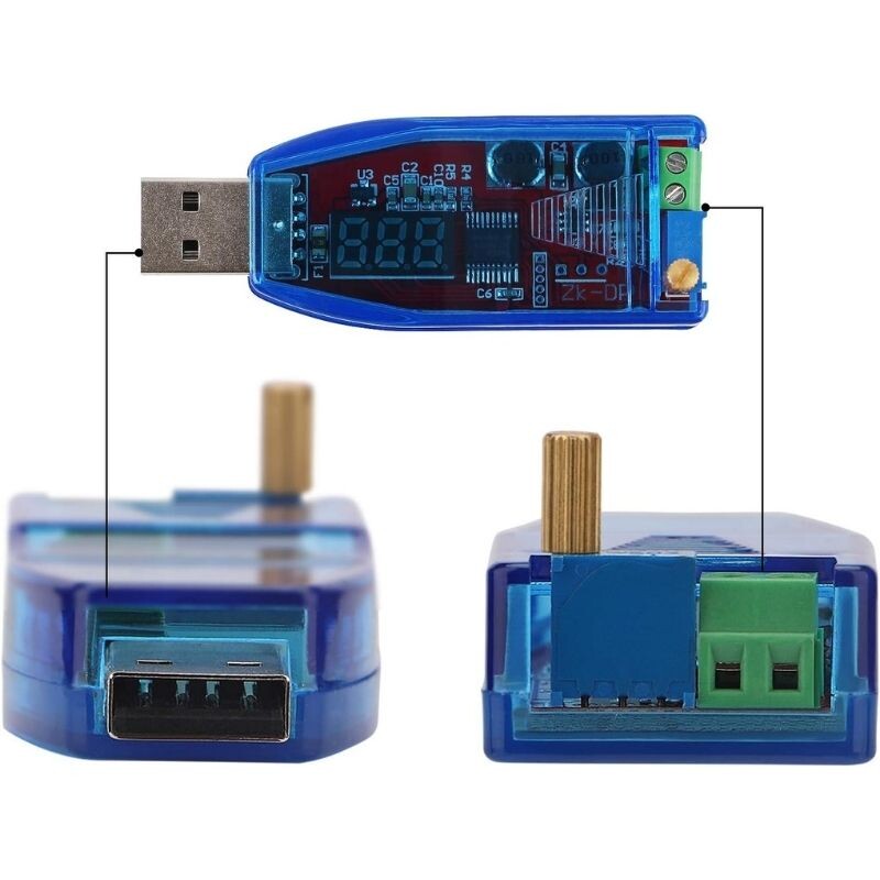 Step Up/Down DC Voltage Converter – 5V To 1V-24V Buck Boost – LED USB Upright Button