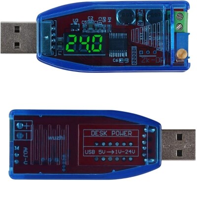 USB 5V / 1V-24V DC-DC USB Voltaj Yükseltici ve Düşürücü Regülatör Modülü - 3