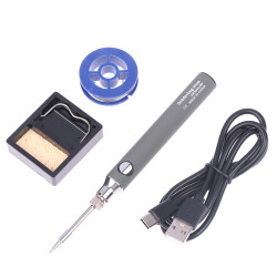 USB 5V 8W USB Gray Pen Soldering Iron Set - Temperature Adjustable Mode Selection - 1