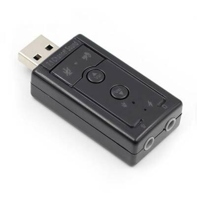 USB 7.1 Kanal Kulaklık + Mikrofon Ses Kartı - 1