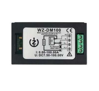 WZ-DM100 100V 100A Voltmetre Ampermetre - 75mV Şönt Direnç - 2