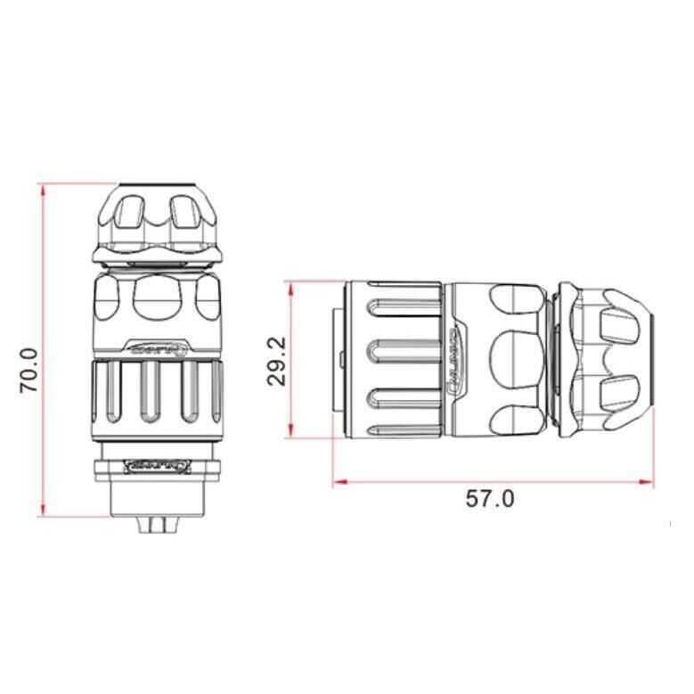 YM-20-C02PE-02-001 2-Pin Su Geçirmez Konnektör - Erkek YM-20 Serisi Su ...