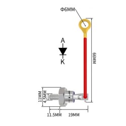 ZX25-12 25A 1200V Kablolu Metal Vidalı Diyot - Anot - 2