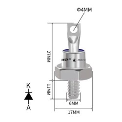 ZX40-12 40A 1200V Metal Vidalı Diyot - Katot - 2
